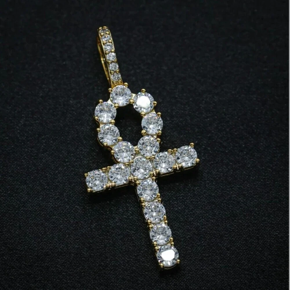 Gold Ankh Tennis Chain 18 Inch tennis chain